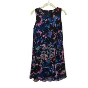 Floral Chiffon Dress Trapeze Sleeveless by Taylor